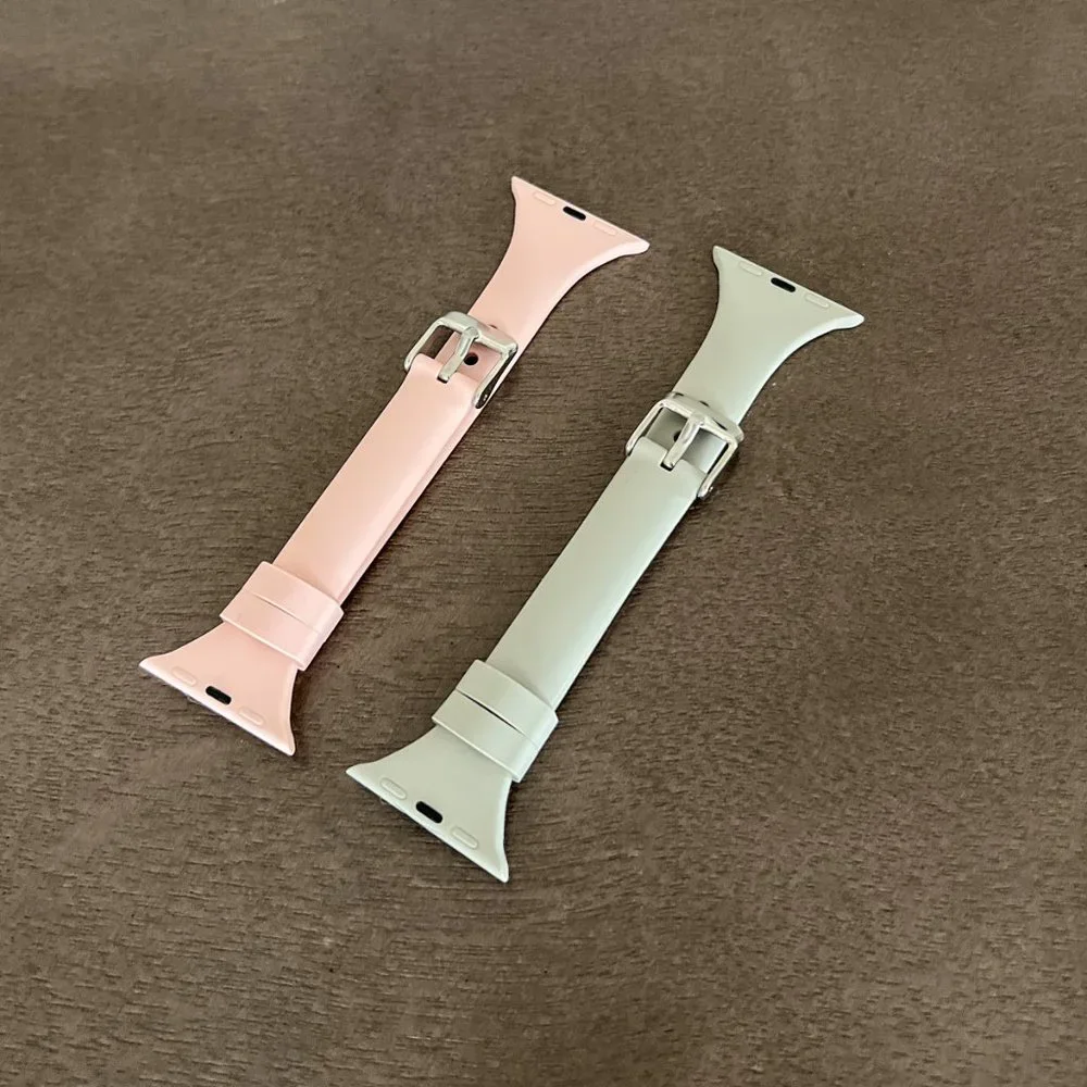 🌸3/$15 🌸 Thin Silicone Apple Watch Sports Bands - Two Pack - Picture 2 of 6